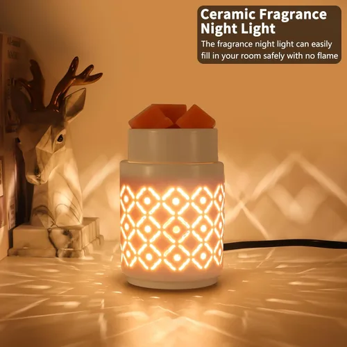 Miniatura 4 de Calentador de cera de cerámica, calentador de cera de velas, luz nocturna, derretidor de cera eléctrico 2 en 1 y calentador de fragancias
