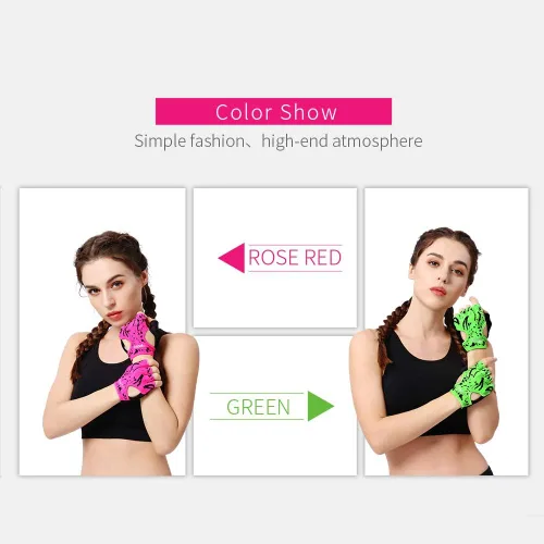Miniatura 7 de Anser 7150694 Guantes cortos sin dedos para mujer, medio dedo, para interior, yoga, gimnasio, fisicoculturismo, entrenamiento, ciclismo al aire