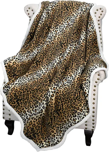 Miniatura 11 de Manta de Sherpa mullida con estampado de tigre; manta supersuave de vellón de visón, manta mullida para la cama y ver televisión, manta mullida