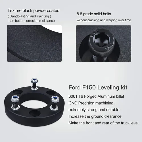Miniatura 4 de BDFHYK Kit de nivelación delantera para F150 de 1.5 pulgadas, espaciadores de puntal de 1.5 pulgadas compatibles con F-150 4WD/2WD 2004-2022, kits