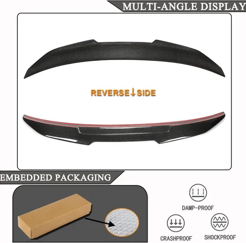 Miniatura 7 de Alerón de maletero de fibra de carbono real Compatible con BMW Serie 2 F22 Coupé y F87 M2 2014-2021, aleta trasera de alerón de maletero