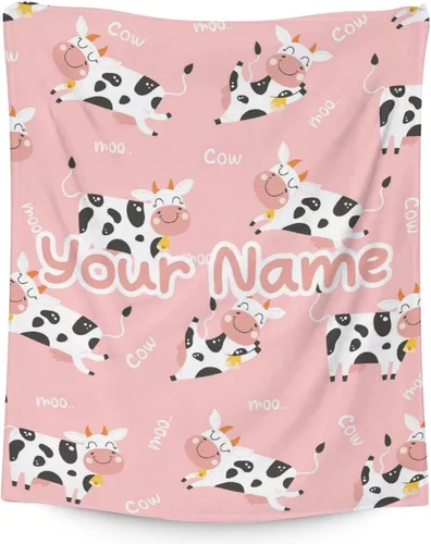 Miniatura 11 de Manta de vaca para niñas pequeñas, tamaño de regazo de 30 x 40 pulgadas, manta de felpa suave y peluda para regalo, manta negra linda para cama, sofá