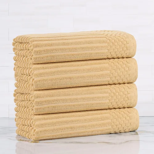 Miniatura 125 de Superior Juego de 6 toallas de algodón sólido y acanalado, toallas de cara de 13 x 13 pulgadas, toallas de mano de 16 x 28 pulgadas, toallas de baño