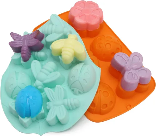 Miniatura 4 de Beasea Moldes de silicona para jabón, 2 moldes para pastel de mariposa, moldes para jabón, bandeja de hielo de silicona, para manualidades