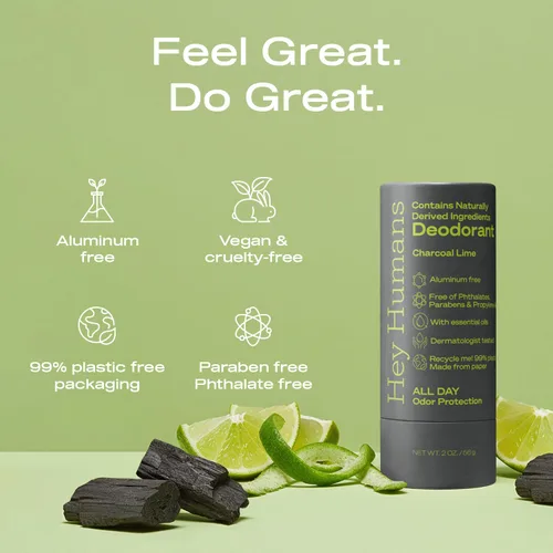 Miniatura 2 de Hey Humans Desodorante sin aluminio para mujeres y hombres, contiene ingredientes derivados naturalmente, control de olores de larga duración