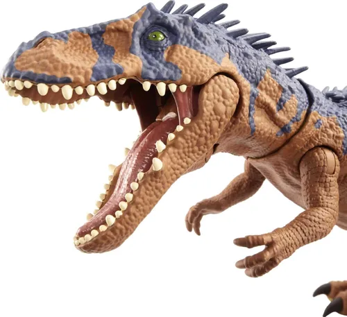 Miniatura 4 de Mattel Jurassic World Massive Biters - Figura de acción de dinosaurio, juguete de dinosaurio grande Albertosaurus con golpe activado por la cola
