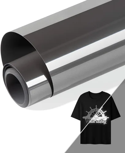 Miniatura 30 de HTVRONT Rollos de vinilo HTV - Vinilo de transferencia de calor, 12" x 5 pies negro, fácil de cortar y quitar para diseño de vinilo térmico