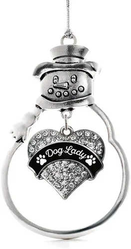Miniatura 34 de Colgante de plata con diseño de Detroit con forma de corazón y muñeco de nieve con circonitas cúbicas