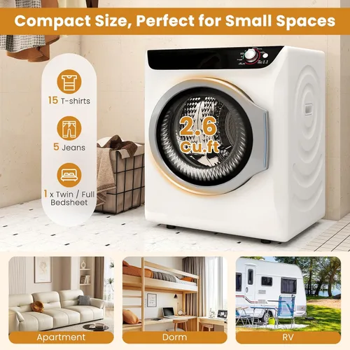 Miniatura 2 de Auertech Juego combinado de lavadora y secadora portátil, lavadora totalmente automática de 18 libras con bañera interior de acero inoxidable