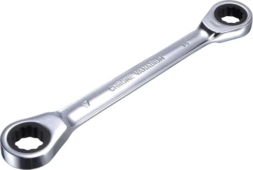 Miniatura 6 de uxcell Llave de trinquete de extremo de caja doble (0.394 in x 0.433 in) métrica 72 dientes 12 puntas llave de trinquete herramientas CR-V