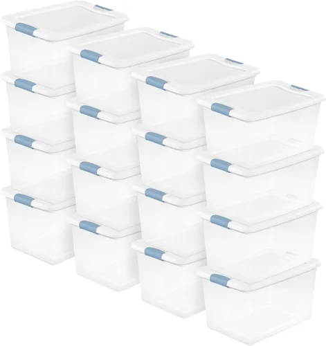 Miniatura 15 de Sterilite - Paquete de 12 contenedores apilables con pestillo, contenedores de almacenamiento bajo la cama con tapas, plástico transparente, 15