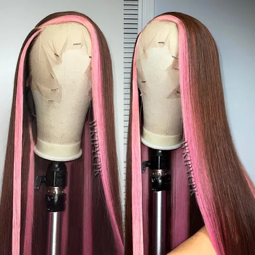 Miniatura 8 de Peluca con encaje frontal rubia ceniza, de 22 pulgadas de largo cabello sintético lacio, línea capilar prerasgueada, fácil de instalar, ligera