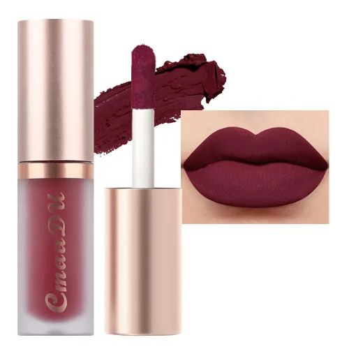 Miniatura 22 de evpct Juego de delineador de labios y lápiz labial metálico rosa claro, para mujeres, de larga duración, impermeable, 24 unidades, color rosa claro