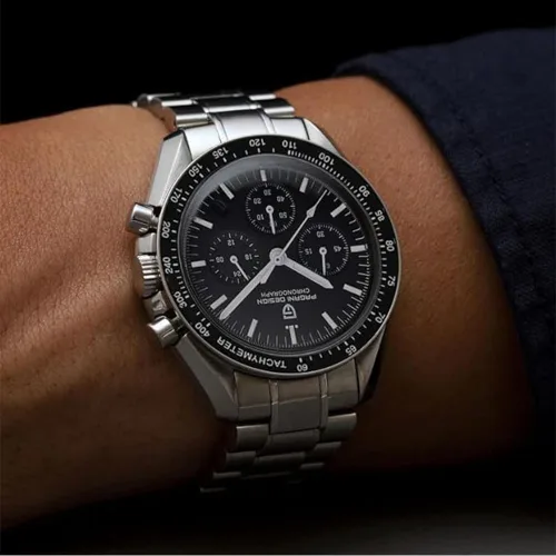 Miniatura 2 de Pagani Design 1701 - Reloj de cuarzo para hombre, esfera de acero inoxidable, analógico, automático, resistente al agua, 328.1ft, con zafiro, Negro