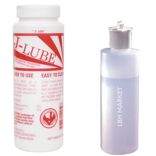 LBH MARKET J-Lube - Paquete de polvo lubricante veterinario OB, concentrado de mezcla de agua de 10 onzas con botella dispensadora de 8 onzas