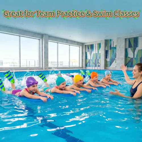 Miniatura 4 de Aletas de Natación para Niños, Aletas Cortas Cómodas para Natación de Vueltas y Entrenamiento para Niños, Niñas, Niños, Principiantes Colorido-Verde