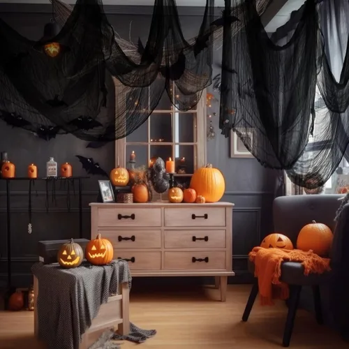 Miniatura 5 de NEBURORA Tela espeluznante de Halloween de 200 x 85 pulgadas para decoración de fiesta de casa embrujada para Halloween, decoración de habitación