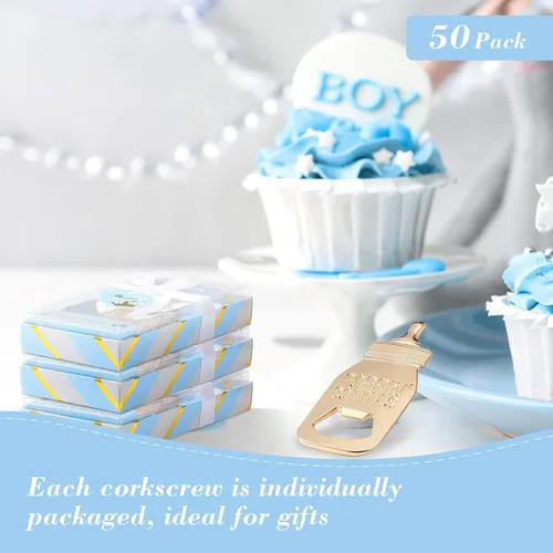 Miniatura 5 de Chengu 50 piezas abrebotellas, regalos para baby shower, recuerdos de baby shower, para invitados, fiesta de premio, ganador, revelación de género