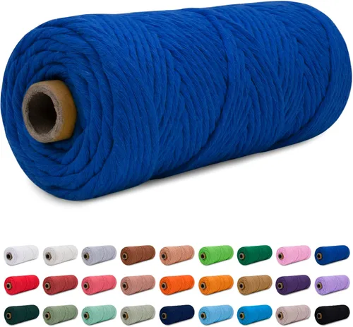 Miniatura 29 de CAMAL Cordón de macramé de 0.157 in x 109 yardas (328.1 ft), cuerda de algodón de color para tejer, manualidades, colgar en la pared, proyectos