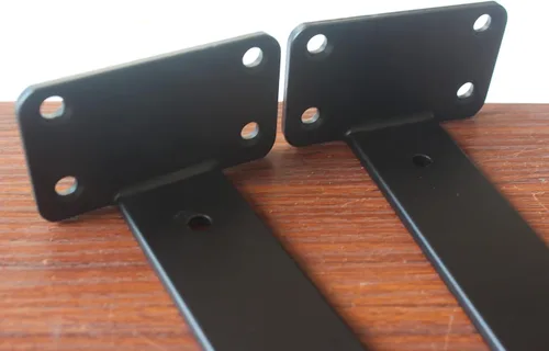 Miniatura 4 de Paquete de 8 soportes de estante en L ocultos negros de 10 pulgadas (15 pulgadas de grosor), soporte de estante de metal, soporte de estante