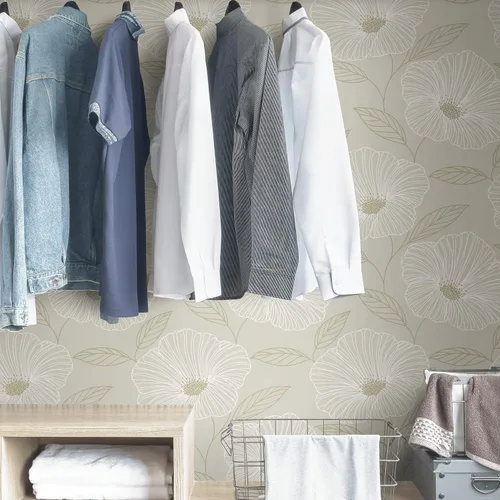Miniatura 4 de NuWallpaper NUS3579 Dove Floweret - Papel pintado para despegar y pegar, metálico
