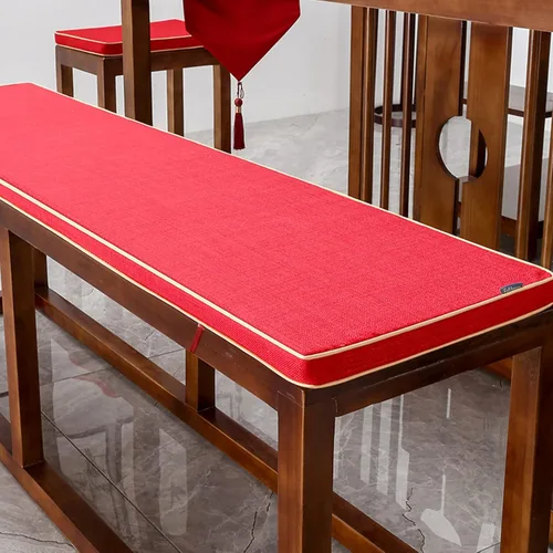 Miniatura 9 de Cojín personalizable para banco, de espuma de alta densidad con memoria, de lino lavable, antideslizante para zapatero, ventana, piano, comedor Gris