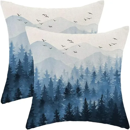 Miniatura 30 de AEIOAE Juego de 2 fundas de almohada de Navidad de 12 x 20 pulgadas, color rojo ciervo, alce y ciervo, fundas decorativas de lino de Navidad