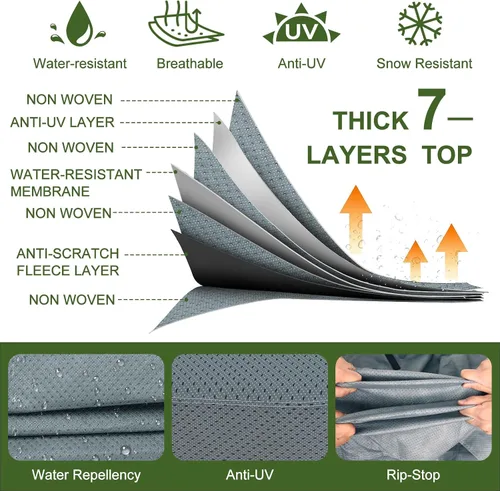 Miniatura 2 de Mofeez Cubierta para cámper, extragruesa, 7 capas, de 16 a 18 pies, resistente al viento, impermeable, antidesgarros, parches adhesivos