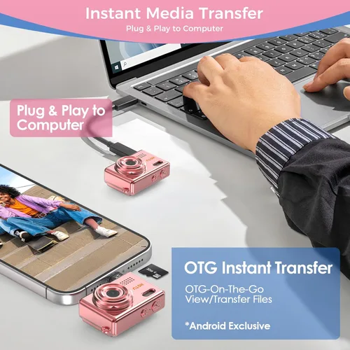 Miniatura 8 de HOTU Mini cámara digital con llavero, mini cámara Y2K de tamaño bolsillo, cámara pequeña de 2 MP 1080P con tarjeta de 8 GB, grabadora de video