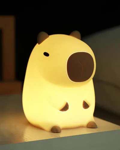 Miniatura 10 de Linda luz nocturna de pingüino, lámpara de animales, silicona de grado alimenticio, recargable, atenuable en 2 niveles, luz nocturna esponjosa