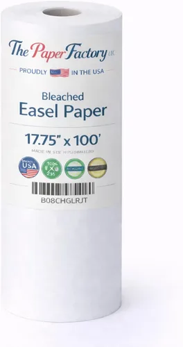 Rollo de papel de caballete de arte duradero de 17.75 pulgadas x 100 pies, para manualidades, dibujo y pintura de niños, rollo de papel de caballete