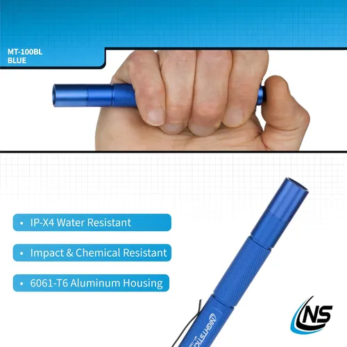 Miniatura 5 de Nightstick MT-100BL Mini-TAC Linterna LED de Metal - 2 AAA, 5.4 in (137 mm), Azul