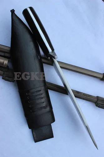 Miniatura 6 de Bowi grande de lucha D-Guard de 13 pulgadas, cuchillo Khukuri para exteriores, machete de hoja Kukri - Hecho a mano por EGKH Khukuri House Nepal