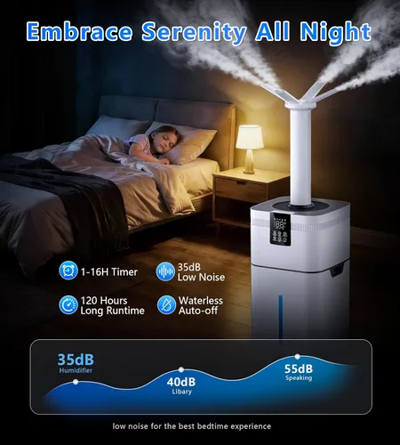 Miniatura 7 de Humidificador comercial de 30 l/7.93 galones para habitación grande, 4200 pies cuadrados, humidificadores de 101.4 fl oz/h para toda la casa
