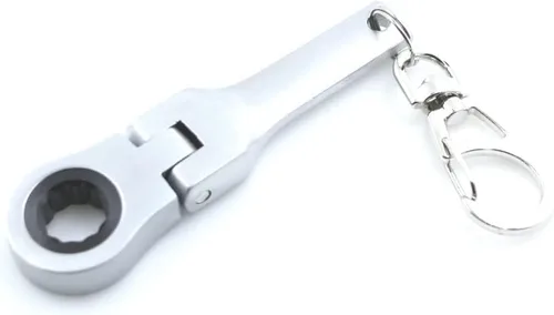 Miniatura 4 de GT/ Rotors Llave de trinquete de 10 mm con cabezal flexible, llavero con mosquetón (paquete de 3)
