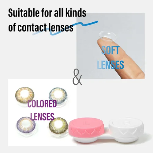 Miniatura 4 de Paquete de 8 fundas para lentes de contacto rosas, kit de mini lentes de contacto portátil para exteriores, perfecto para viajes y uso diario