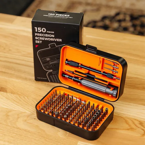 Juego de destornilladores de precisión de 150 piezas, kit de herramientas de reparación profesional con 117 puntas, estuche de almacenamiento para