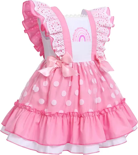 Miniatura 6 de Vestido de lunares para niña, ocasiones especiales, retro, de los años 50, vintage, clásico, con vuelo, vestido de fiesta de té rockabilly