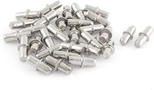 uxcell 0.197 in x 0.630 in Muebles Metal Estante Soporte Pines Tono Plata 30 Unidades