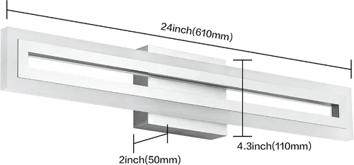 Miniatura 7 de SOLFART Luces de tocador de baño sobre espejo 14W 60 cm Luz de baño moderna negra 6000K ND