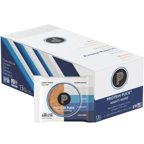 Miniatura 9 de Protein Puck Barras a base de plantas Snacks con proteína vegana 16 unidades Tamaño completo de 3.25 oz Sin gluten, sin lácteos, barras