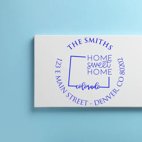 Miniatura 115 de Sello en relieve de dirección personalizado para nuevos propietarios de viviendas, sello redondo de 1-5/8 para dirección de casa, estampado
