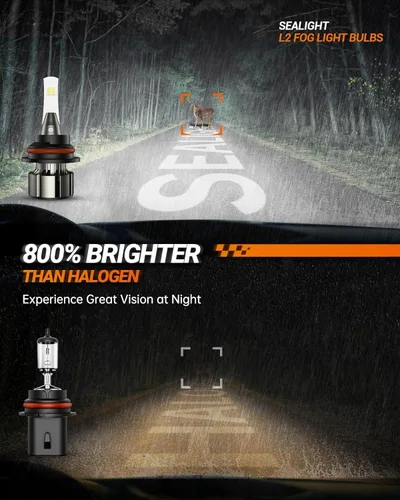 Miniatura 2 de SEALIGHT Bombillas H13 9008, 800 % 36000 LM, bombillas H13 de doble haz superbrillantes, bombillas antiniebla blancas 9008 con ventilador