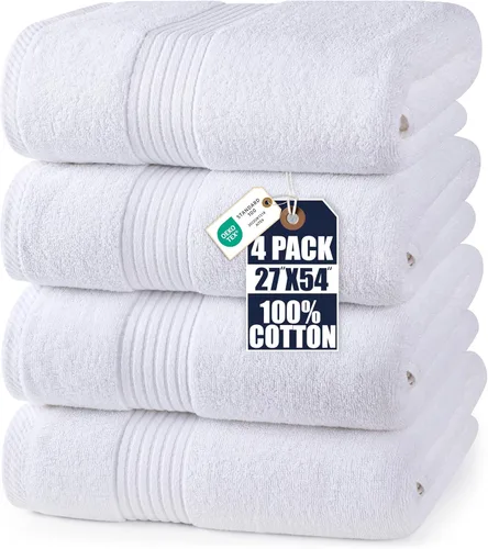 Miniatura 14 de Utopia Towels Juego de 4 toallas de baño (27 x 54 pulgadas), 100% algodón hilado en anillo, secado rápido, altamente absorbentes, toallas de tacto