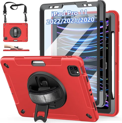 Miniatura 16 de Funda para iPad Pro de 11 pulgadas (2022/2021/2020/2018): Funda de silicona para iPad 11 (4ª/3ª/2ª/1ª) generación con protector de pantalla, Negro