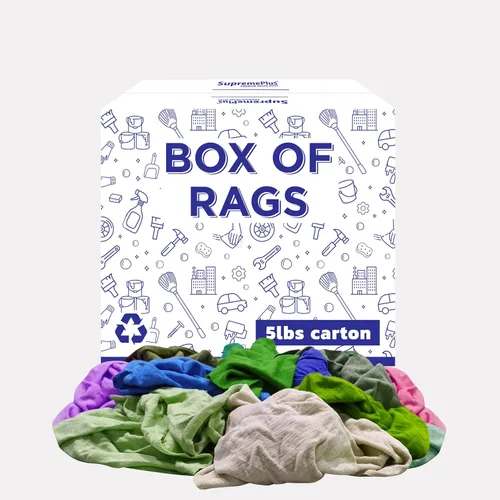 Miniatura 16 de Trapos de limpieza de camisetas de color reciclado (caja de 600 libras de palé de 60 x 10 libras) en trapos de algodón de color caja, perfectos