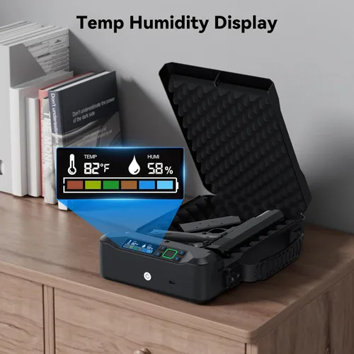 Miniatura 4 de Caja fuerte para pistola de coche, caja fuerte pequeña para pistola, estuches biométricos portátiles de mano para pistolas, caja de seguridad