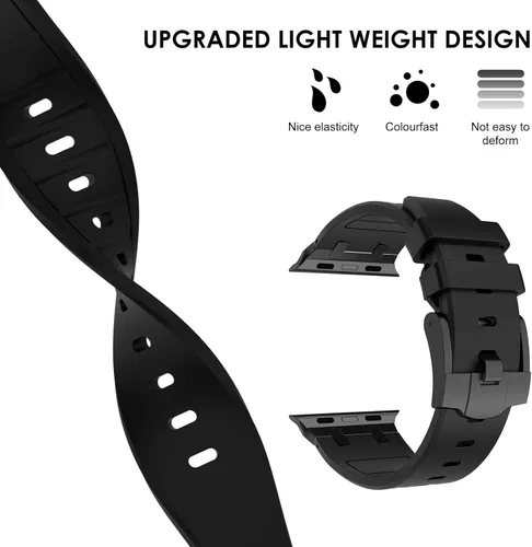 Miniatura 4 de NewWays AP - Correa de lujo para Apple Watch Ultra de 1.929 in 1.811 in 1.772 in 1.732 in 1.654 in 1.614 in 1.575 in 1.496 in para hombres