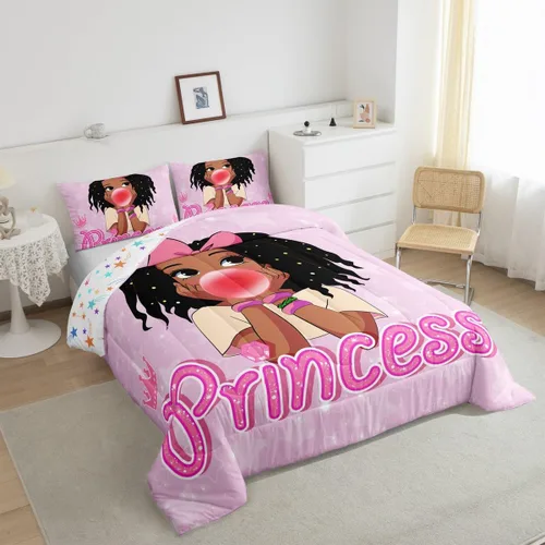 Miniatura 11 de Erosebridal Juego de ropa de cama de princesa de ballet, tamaño Queen, juego de edredón de 3 piezas para niñas bailarinas de ballet, lindo juego
