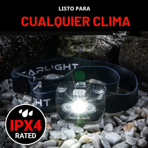 Miniatura 8 de GearLight Paquete de 2 faros LED – Lámparas de cabeza de camping al aire libre con diadema ajustable – Linterna ligera con batería brillante con 7